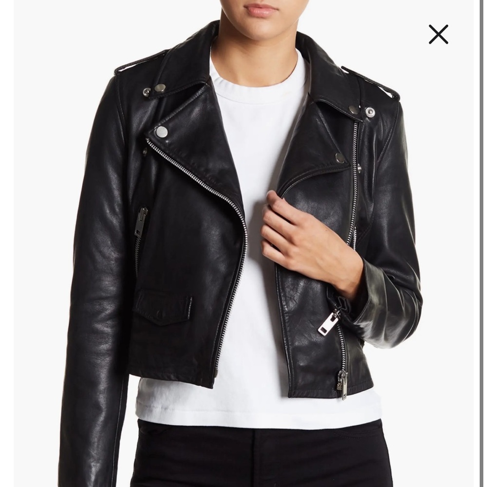 Walter Baker Black Leather Biker Jacket